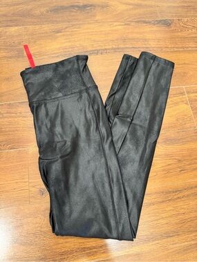 Spanx Black Faux Leather Leggings Size Medium M